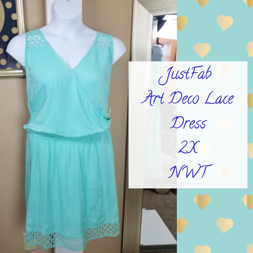 JustFab Plus Size 2X Dress NWT (Earrings included)